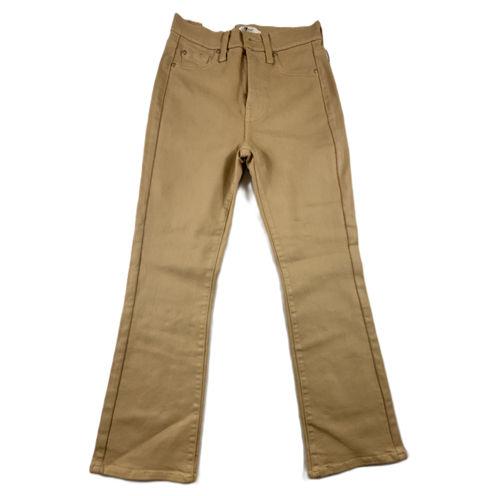 Nwt 7 For All Mankind Women's 24 Dark Cream High Waist Slim Kick Straight Jeans